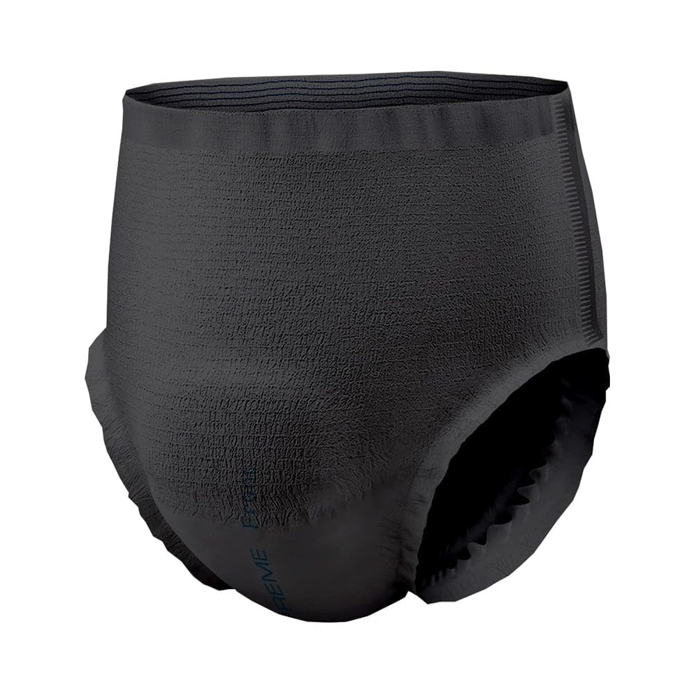 NorthShore GoSupreme Overnight Pull-On Underwear, 8-Hour Leak Protection, Large, 14-Count Bag, Black, (36-48 in Waist), Unisex Adult Diapers