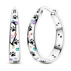 NARMO 925 Sterling Silver Hoops Colorful Pet Claws Earrings for Women