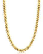 Jewlpire Gold Chain for Men, 6mm Mens Necklace Cuban Link Chain Necklace for Men, 18K Gold Plated Chain Necklace Sturdy & Durable Men's Necklaces 22 inch