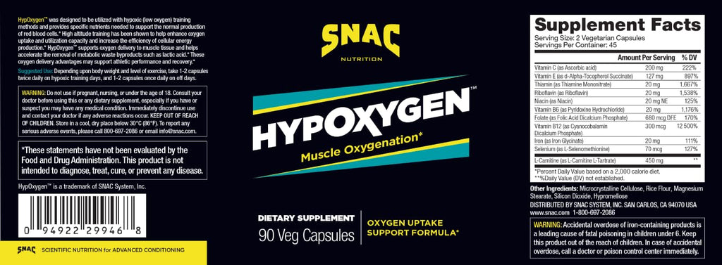 SNAC HypOxygen Oxygenation Enhancement Support Formula, 90 Capsules