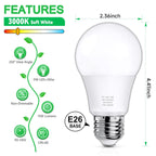 MAXvolador A19 LED Light Bulbs, 100 Watt Equivalent LED Bulb, 1100 Lumens Soft White 3000K E26 Medium Base, Non-Dimmable 11W LED Bulb 12-Pack
