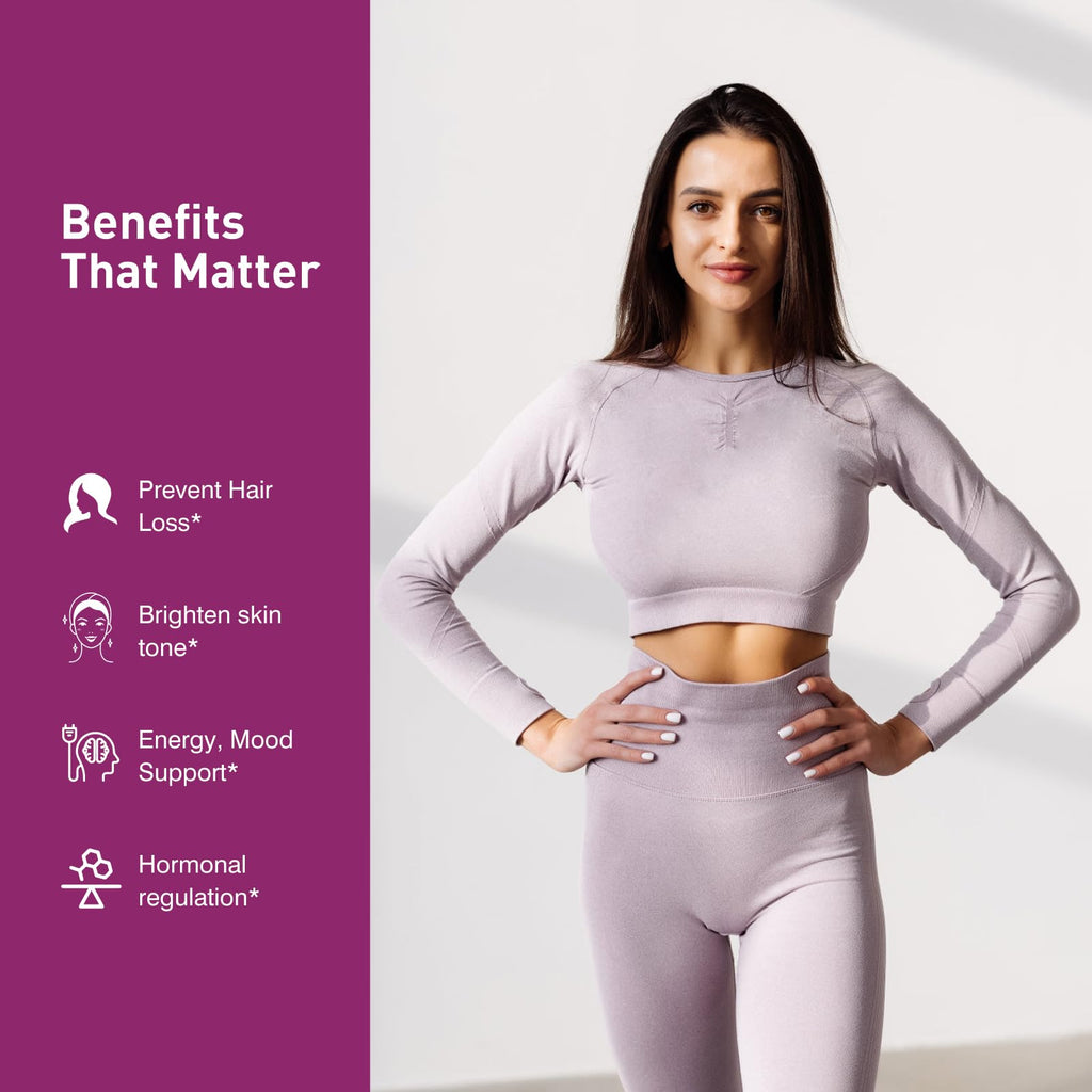 Methylated Multivitamin for Women, 30-in-1 Nutrients Formula with Inositol, CoQ10, Biotin, Zinc for Hair Health Support, Resveratrol, Vitamin C, Alpha Lipoic Acid for Skin Health Support, 60 Capsules