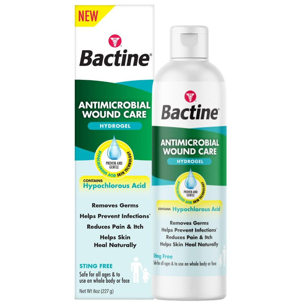 Bactine Antimicrobial Wound Care Hydrogel with Hypochlorous Acid, 8 oz