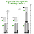 BURMONG 13.8 FT Telescoping Fruit Picker Pole with Soft Basket, Long Reach Tree Fruit Harvester Tool for Apple, Mango, Orange & More, Extendable Fruit Picking Tool for Garden Orchard