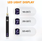 Soldering Pen Battery, 650mAh Soldering Iron Kit with LED Digital Display,USB Rechargeable Adjustable Temperature for Home&Electronics Appliance Repair