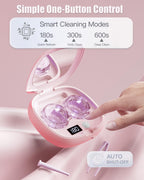 Vastsoon Ultrasonic Contact Lens Cleaner Machine – Portable, Rechargeable Cleaning Kit with 4 Contact Lens Solution Cases, Applicator & Removal Tools – for Travel & Home Use (Pink)