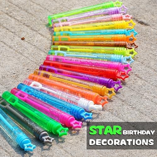 200 Pcs 20 Colors Mini Star Bubble Wand Bulk in Gift Box, Neon Bubbles Party Favors For Kids, Classroom Giveaways, Goody Bags Stuffer, Carnival Prizes Toy, Birthday Treats, Party Supplies for Toddlers