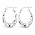 LeCalla 925 Sterling Silver Hoop Earrings | Lightweight Classic Small Oval Shrimp Hoops Earring for Women - 25MM