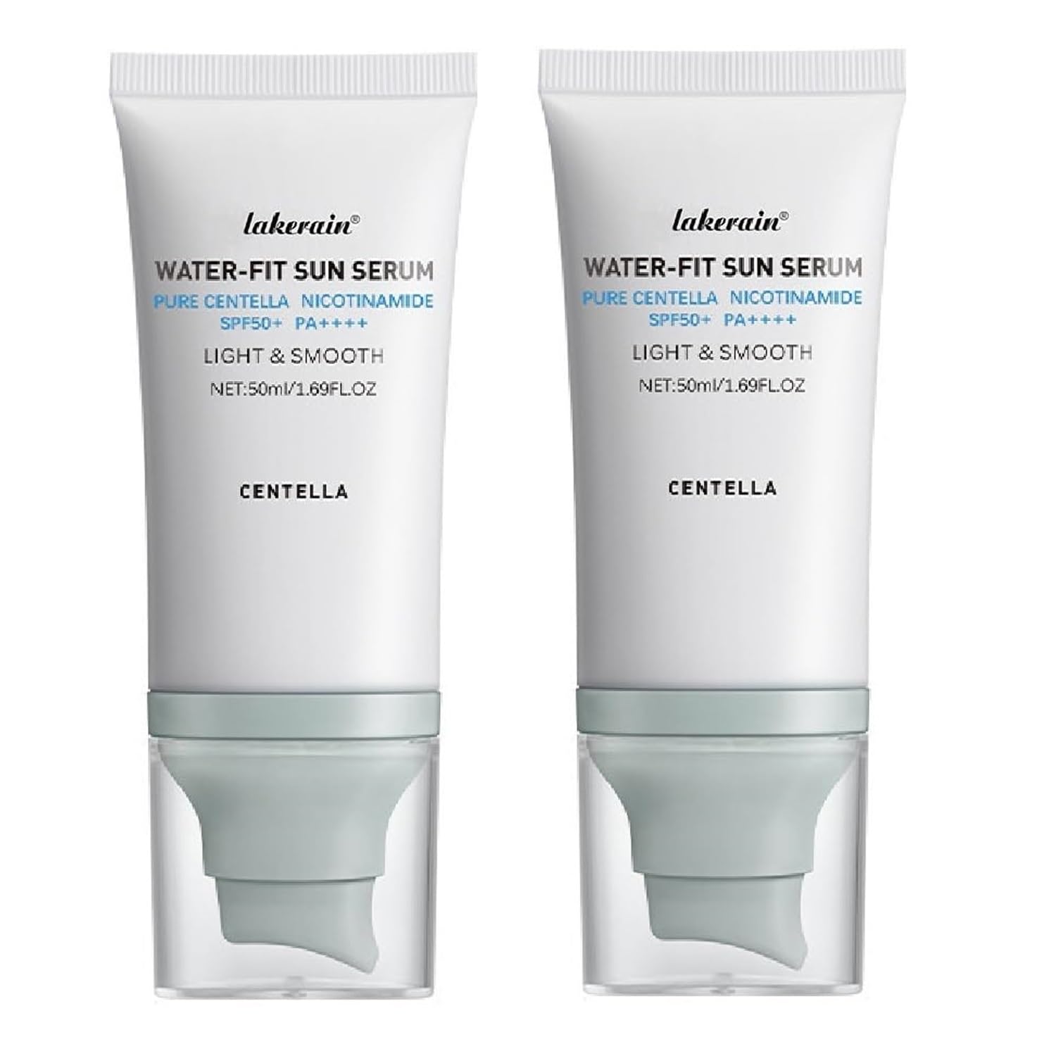 Centella Sunscreen SPF 50,Face Sun Screen Long-Lasting Protection,Madagascar Sunscreen, NO White Cast-Dry Oily Skincare,Moisturizing Non-ticky Centella Water-Fit Sun Serum for All Skin (2 PCS Blue)