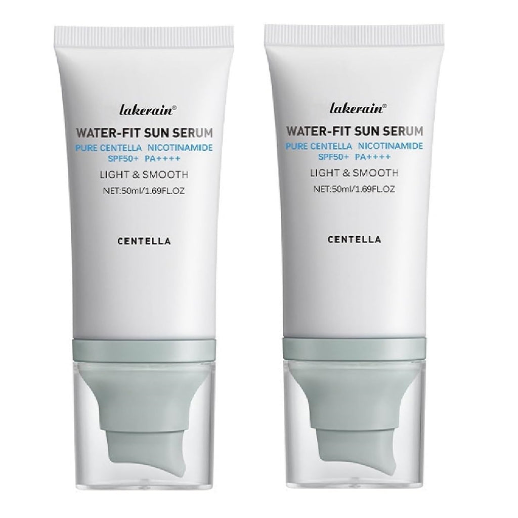 2PCS Centella Sunscreen SPF 50,Face Sun Screen Long-Lasting Protection,Madagascar Sunscreen,NO White Cast - Dry Oily Skincare (Blue)