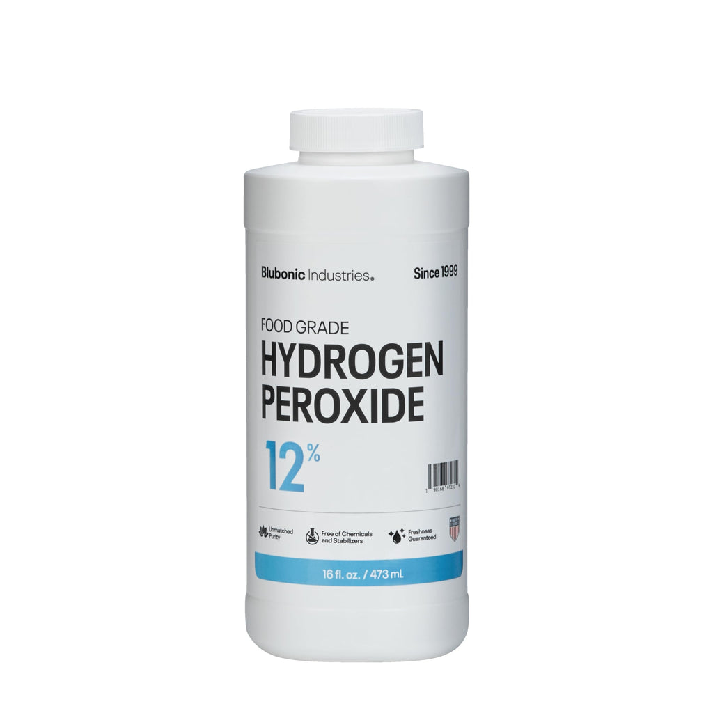 Blubonic Industries 12% Food Grade Hydrogen Peroxide—H2O2, Pure Oxygen and Water (16 fl oz)