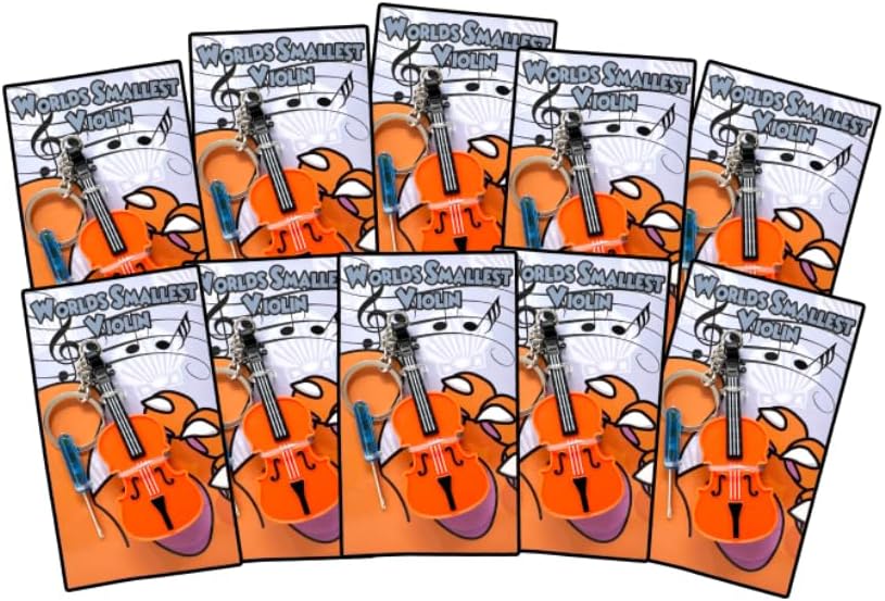 MunnyGrubbers - Original World's Smallest Violin Toy Keychain With Playable Sad Music - Tiny Mini Violin Keychain with Sound