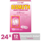 HealthA2Z® Bismuth | Bismuth Subsalicylate 262mg | Multi-Symptom Relief | (24 Pack (288 Tablets))
