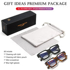 AIEYEZO Square Thick Frame Glasses for Women Men Fashion Blue Light Glasses Trendy Chic Computer Eyeglasses (Black + Tortoise)