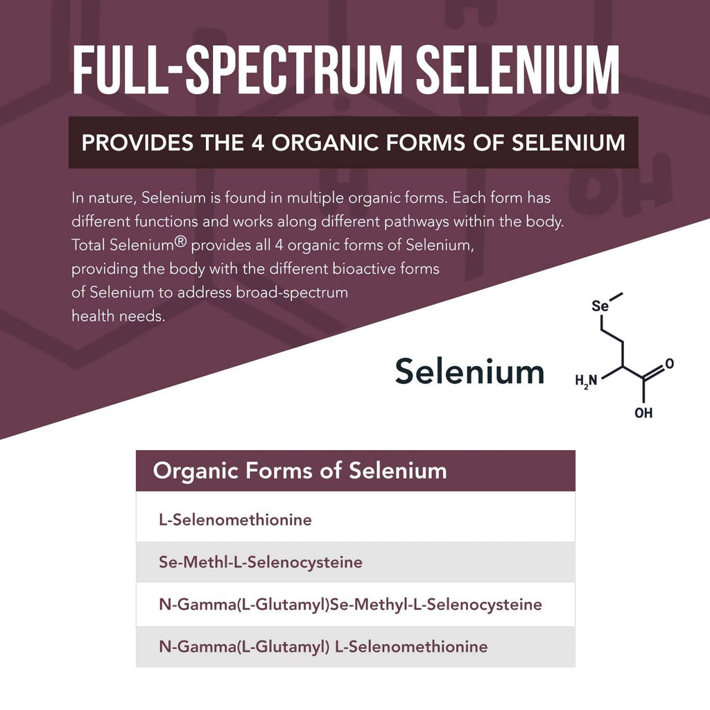 Total Selenium - 200 mcg, Plant-Based Selenium - Full Spectrum, Contains 4 Essential Organic Forms of Selenium Including Selenomethionine - Derived from Garlic - 60 Capsules