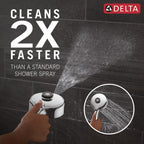 Delta 6-Setting PivotPro 3-in-1 Combination Shower Head with ProClean Spray, Chrome Round Shower Head Rainfall with Handheld Spray, 1.75 GPM, Chrome 75649