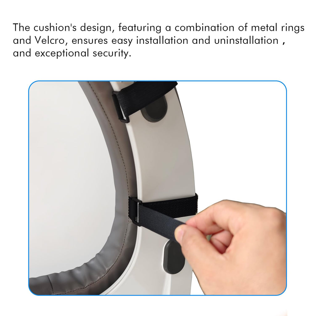 Soft Padded Toilet Seat Cushion with 2-Inch High-Density Foam & Waterproof PU Fabric, U-Shape Padded Toilet Cushion - Secure Hook & Loop Tape, Fits Standard/Elongated Toilets (Grey)