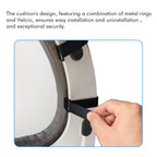Soft Padded Toilet Seat Cushion with 2-Inch High-Density Foam & Waterproof PU Fabric, U-Shape Padded Toilet Cushion - Secure Hook & Loop Tape, Fits Standard/Elongated Toilets (Grey)