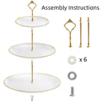 Goaste 3 Pack Tiered Cupcake Stand, Plastic Cupcake Stand Tower, 3 Tier Round Shape Dessert Serving Tray, White Cookie Candy Buffet Stand for Tea Party, Baby Shower, Wedding, Birthday, Christmas