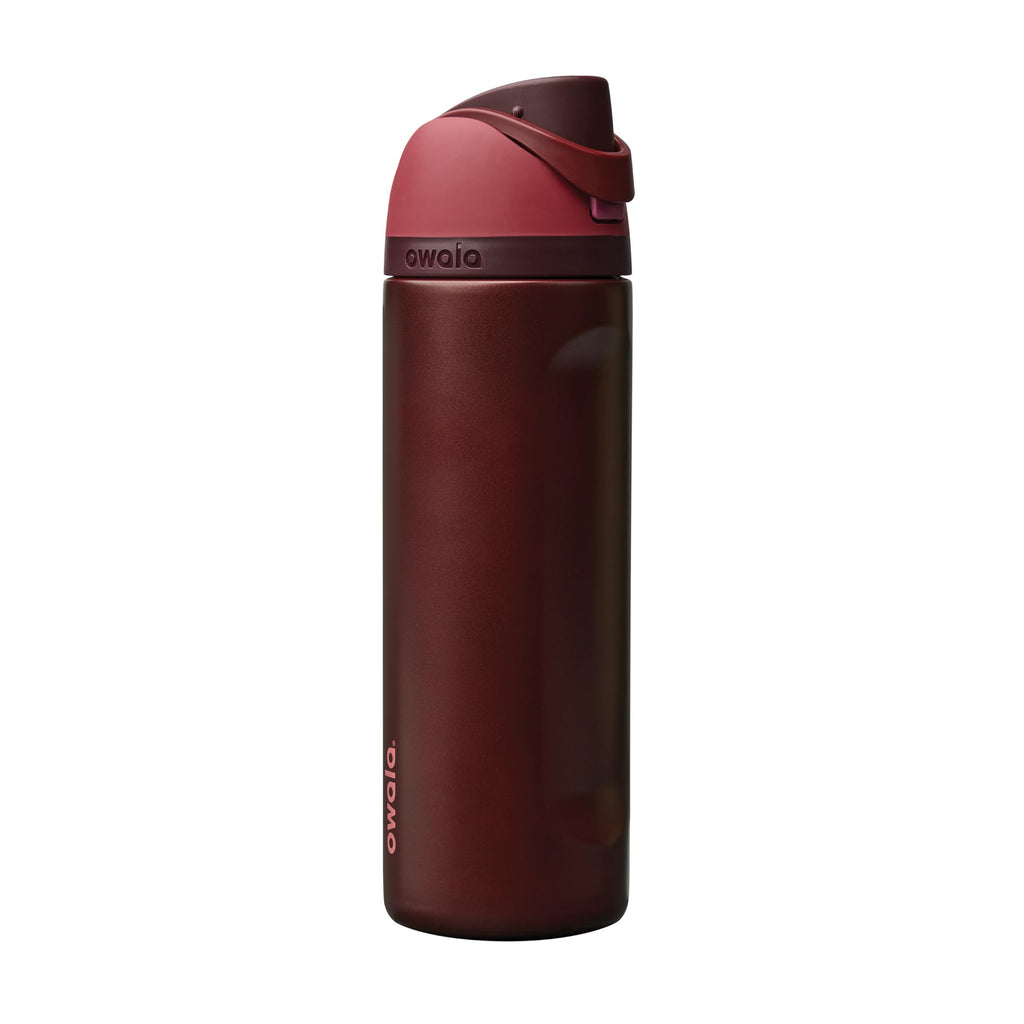 Owala FreeSip Stainless Steel Water Bottle 24 oz Black Cherry