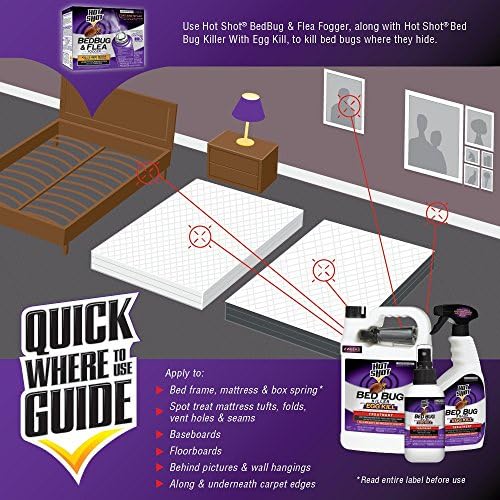 Hot Shot Ready-to-Use Bed Bug Killer Spray, Kills Bed Bugs and Bug Eggs Indoors, Kills Fleas and Dust Mites, Non-Staining, 1 Gallon
