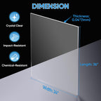 TICONN 12PK 24" x 36" PET Plexiglass Sheets, Clear Plastic Sheet, Easy to Cut Thin Flexible PET Plastic Sheeting Panels for DIY Art Projects, Crafts, Picture Frames, Signs