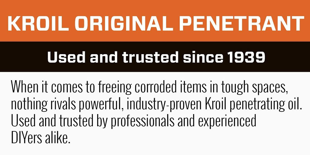 Kroil Aerokroil Penetrant - Rust Penetrating Lubricant - Corrosion Inhibitor Oil for Chains, Hinges & Stuck Metal Parts - Home & Industrial Use - Aerosol - 13 oz - 1 Pack (KS132)