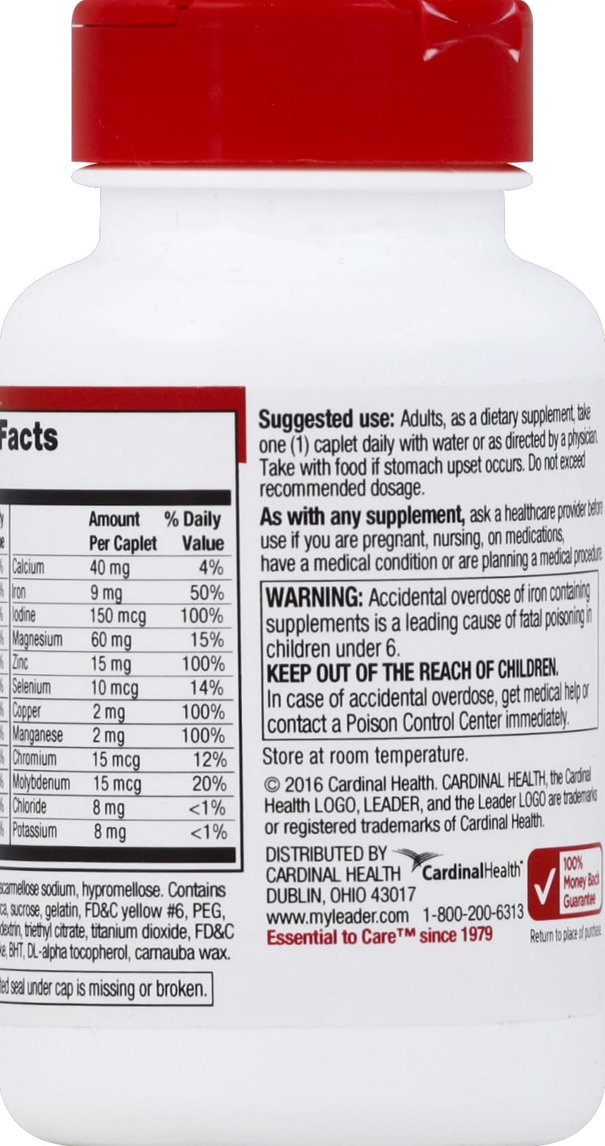 Leader Therapeutic-M Multi-Mineral Caplets 130 Ct. Comprehensive Daily Nutritional Support
