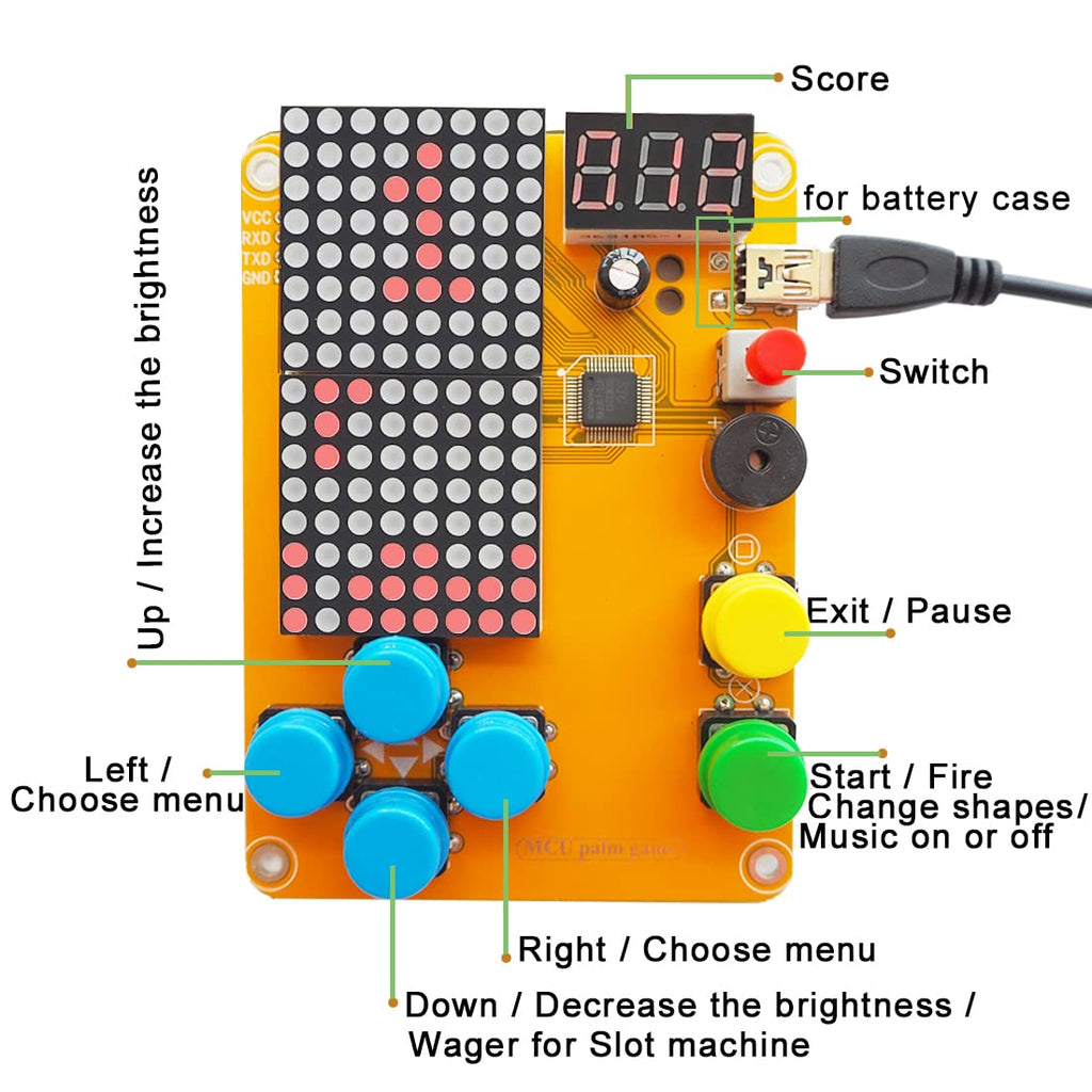 DIY Solder Project Game Kit with 5 Retro Classic Games for Electronic Soldering Practice and Learning, Comfortable Acrylic Case and Handheld Size, Ideal Gift for Family and Friends by VOGURTIME