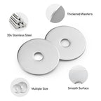 BNUOK 23PCS 1/4" x 2" Fender Washers, 304 Stainless Steel 18-8, Thickened 1/4 Fender Washer,1/4" ID x 2" OD