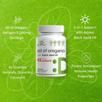DEAL SUPPLEMENT Oil of Oregano Softgels with Black Seed Oil 300 Count – 30:1 Extract, Active Carvacrol & Thymoquinone – Antioxidant Immune Health Support – Plant Based, Non-GMO