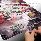 MTG Playmat Size 24x14in Free Storage Bags Non-Slip Backing, Ideal for Card Game Enthusiasts TCG Playmat (Sky Tower-Deck)