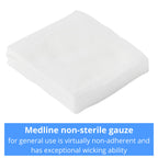 Medline Non-Woven Non-Sterile, Rayon/Poly Gauze Sponge, 4 x 4, 4-Ply (10 Packs of 200)