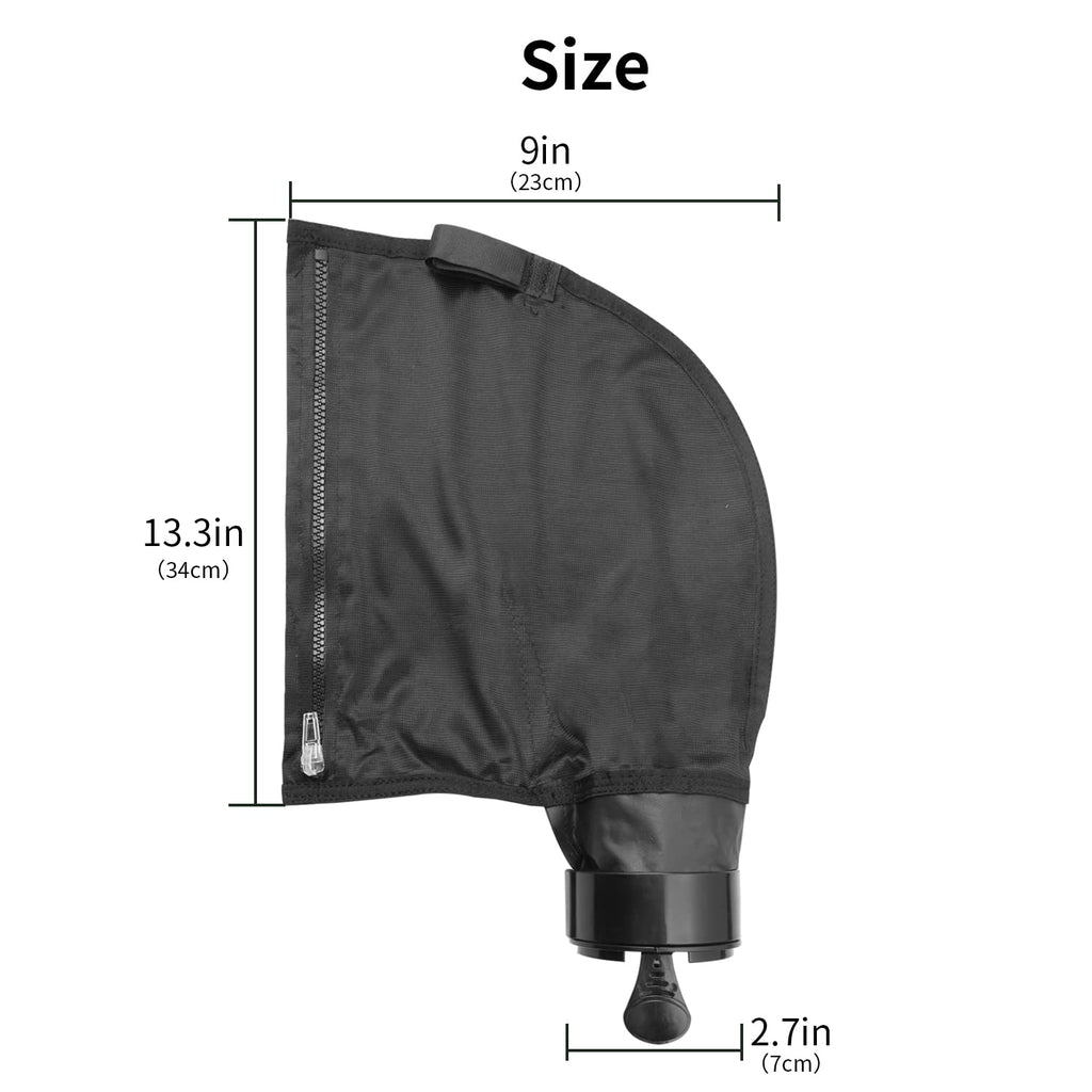 UCEDER Black Nylon Mesh Pool Cleaner Bags,All Purpose Filter Bag K13 K16 with Zipper Replacement for Polaris 280 and 480 Pool Cleaner(3 Pack)