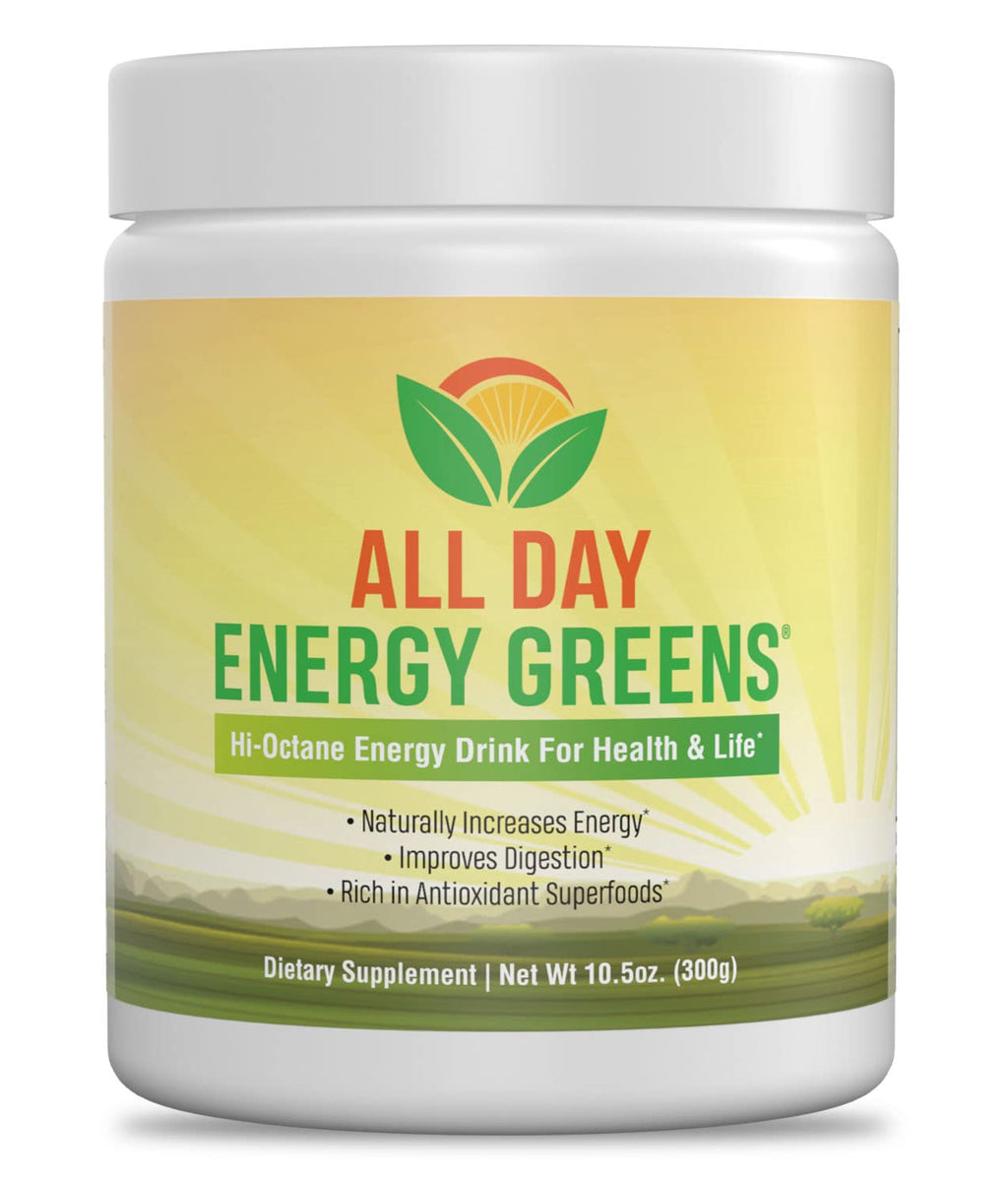 Institute For Vibrant Living All Day Energy Greens, Green Superfood Powder, 11.36 Oz Container, All Natural No Synthetics Or Chemical Additives