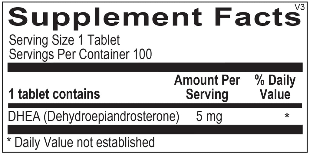Dr Aziz DHEA 5mg Supplement - DHEA Supplement for General Wellness - Supports Hormonal Balance, Mood and Stress Management - 100 Tablets