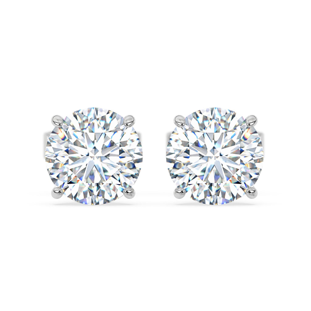 1.0 Carat 14K White Gold IGI Certified LAB GROWN Round Cut Diamond Stud Earrings for Women 4 Prong Screw Back for her MADE IN USA (E-F Color, VS1-VS2 Clarity)