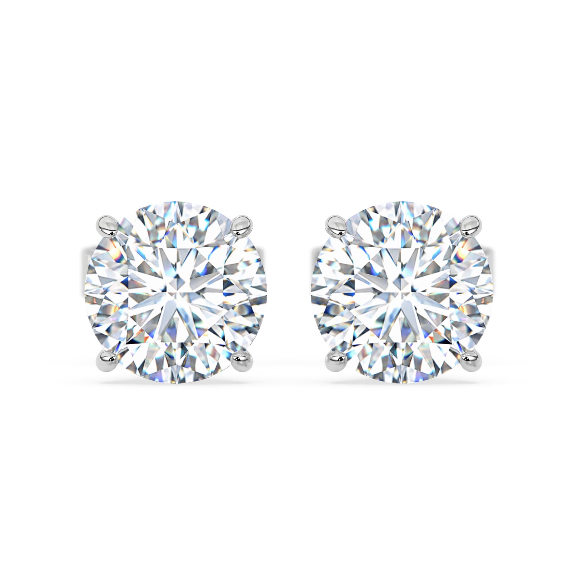 1.0 Carat 14K White Gold IGI Certified LAB GROWN Round Cut Diamond Stud Earrings for Women 4 Prong Screw Back for her MADE IN USA (E-F Color, VS1-VS2 Clarity)