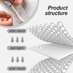 Jiexily 2025 New Multipurpose Wire Dishwashing Rags for Wet and Dry, Metal Scrubbing Pads Sponge Cloths Towels Clean, Non-Scratch Wire Dishcloth for Home Kitchen Dishes, Sinks (10 Pcs)
