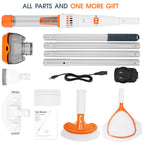 All in ONE Rechargeable Pool & Spa Hot Tub Vacuum Cleaner - Dual Mode & Magnetic Drive System, 25µm Ultra Fine Mesh Filters for Hot Tub, Small Above Ground Pools, 70 Mins (Orange)