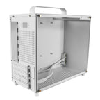 ALAMENGDA V500 Mini Portable M-ATX/ITX Computer Case, MINI-Tower CASE, Full Side Transparent Acrylic DIY Desktop Case with Handle, Support 320MM GPU Size (White-2.0)