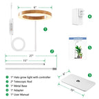 LPMZMBL One Head Grow Light for Indoor Plants Full Spectrum - Floor Standing Plant Lamp with Auto Timer 6/12/18H, 5-Level Dimmable & Adjustable Height 16.5-68in for Large Tall Plants |Faux Wood Design