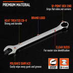 HORUSDY 12-Piece Metric Wrench Set | Combination Wrench Set with Organizer | 12 Point | 8mm - 19mm | Chrome Vanadium Steel