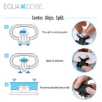 EQUADOSE Precision Pill Splitter with Centering Guide, Dual Stainless-Steel Blades for Small & Large Tablets, Accurate Halves & Quarters for Medication, Vitamins and Pet Pills, Black