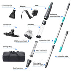3 in 1 Handheld Spa Hot Tub Vacuum- Cordless Above Ground Pool Cleaner with 3 Brush Heads, 90 Mins Running Time, 13.2 Gallons/Min Powerful Suction, Ideal for Cleaning Debris and Sand Underwater,Black