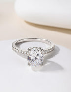 EAMTI Travel Engagement Rings for Women Oval Cut Wedding Bands Size 7