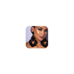 XSBODY Rhinestone Black Dangle Earrings for women Crystal Geometric Drop Statement Earrings Costume Jewelry (A-Black)