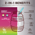 Salud 2-in-1 Energy Drink Powder + Focus, Cherry Lime, Organic Caffeine, B6 + B12, Theanine, Clean Energy Drink Packets, Agua Fresca Mix, Non-GMO, Gluten Free, Vegan, 1g of Sugar, (15 Servings)
