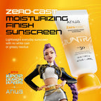 Anua, Zero-Cast Moisturizing Sunscreen SPF 50, Glow Natural Sunscreen for face, No White Cast, Hyaluronic Acid, Niacinamide, Oil-Free, KPop Demon Hunters, Korean Skincare, 1.69 fl oz