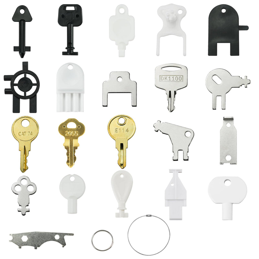 21 Pcs Dispenser Key Set for Waffle San Ja-mar Geo-rgia Pa-cific to-rk Kim-berly Cl-ark Bra-dley Paper Towel Toilet Paper Soap Dispensers Replacement Keys Cat 74 E114 Key